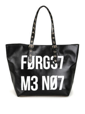 VALENTINO RED: shopper - Shopper nera con stampa Forget Me Not