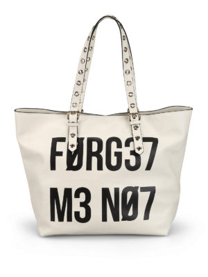 VALENTINO RED: shopper - Shopper bianca con stampa Forget Me Not