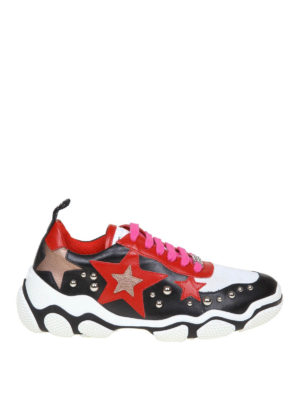 VALENTINO RED: trainers - Studded multicolour leather sneakers