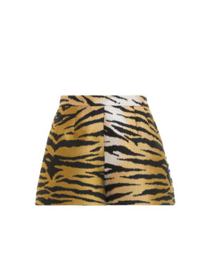 VALENTINO RED: pantaloni shorts - Shorts in misto lana animalier