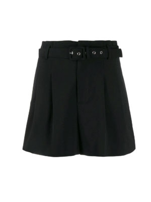 VALENTINO RED: Trousers Shorts - Black viscose and wool gabardine shorts
