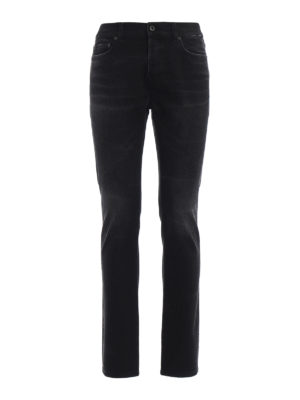 VALENTINO: skinny jeans - Skinny jeans with leather VLTN label