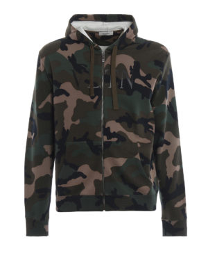 VALENTINO: Felpe e maglie - Felpa VLTN camouflage con zip e cappuccio