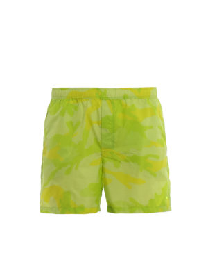 VALENTINO: Costumi piscina e boxer - Boxer da mare giallo fluo camouflage