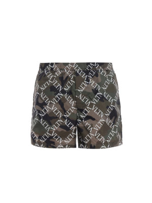 VALENTINO: Costumi piscina e boxer - Boxer da mare VLTN stampa camouflage