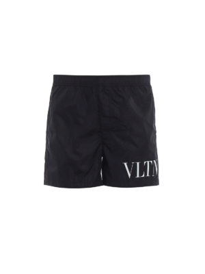 VALENTINO: Costumi piscina e boxer - Boxer da mare VLTN neri in nylon