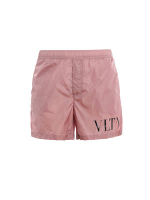 VALENTINO: Costumi piscina e boxer - Boxer da mare rosa VLTN in nylon