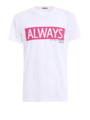 VALENTINO: t-shirt - T-shirt bianca con stampa Always