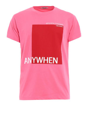VALENTINO: t-shirt - T-shirt rosa con stampa Anywhen