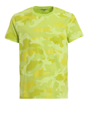 VALENTINO: t-shirt - T-shirt camouflage giallo fluo