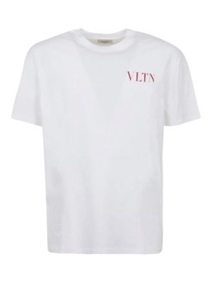 VALENTINO: t-shirts - Logo print cotton T-shirt