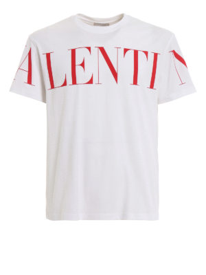 VALENTINO: t-shirts - Maxi logo lettering white T-shirt