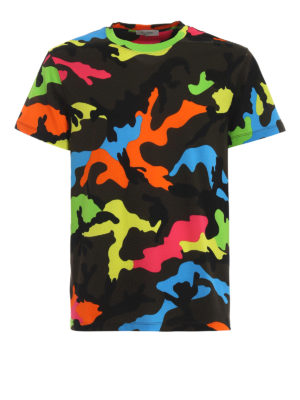 VALENTINO: t-shirt - T-shirt in jersey camouflage multicolor