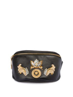 VERSACE: marsupi - Marsupio in pelle Barocco