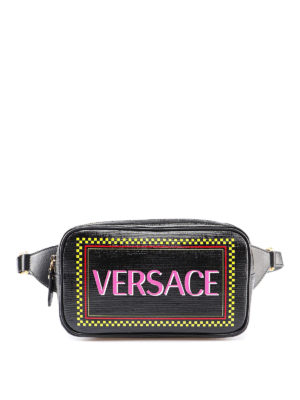 VERSACE: marsupi - Marsupio con stampa logo Versace 90s Vintage