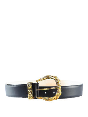 VERSACE: belts - Baroque buckle leather belt
