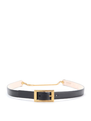 VERSACE: belts - Leather chain belt