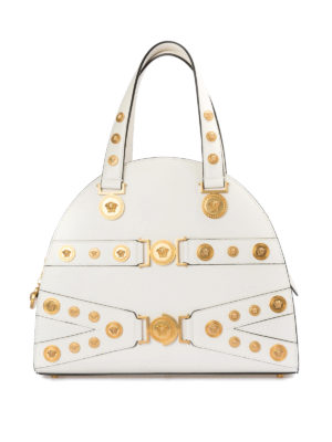 VERSACE: bauletti - Borsa bianca Tribute Medallion
