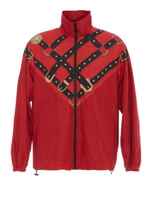 VERSACE: giacche casual - Giacca a vento con stampa Bondage