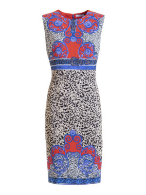 VERSACE COLLECTION: knee length dresses - Animal print and baroque dress