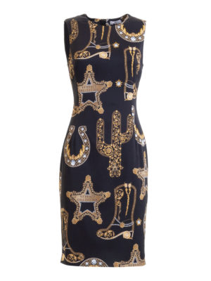 VERSACE COLLECTION: knee length dresses - Baroque print sheath dress