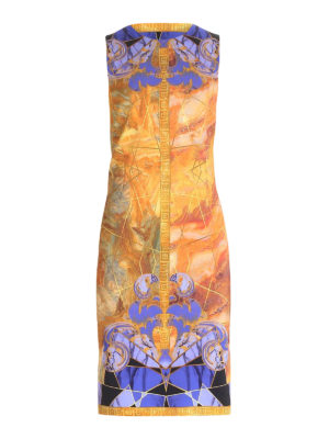 VERSACE COLLECTION: abiti al ginocchio - Tubino smanicato stampato effetto patchwork