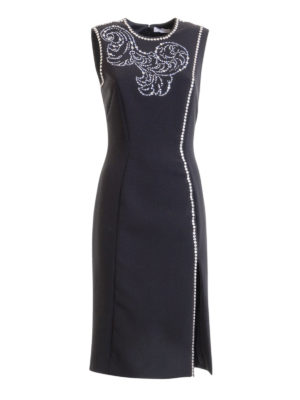VERSACE COLLECTION: knee length dresses - Stone embellished dress