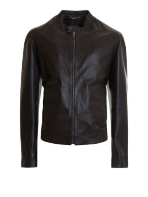 Versace Collection: leather jacket - Guru collar leather jacket
