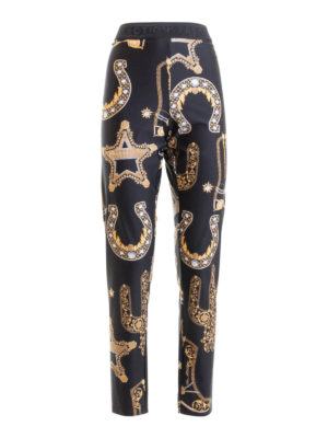 VERSACE COLLECTION: leggings - Printed satin leggings