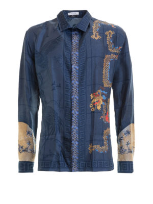 VERSACE COLLECTION: camicie - Camicia in seta multi fantasia