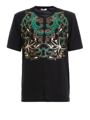 VERSACE COLLECTION: t-shirt - T-shirt con stampa barocca davanti