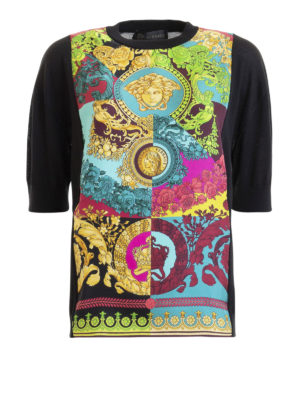 VERSACE: crew necks - Voyage Barocco knitted silk sweater
