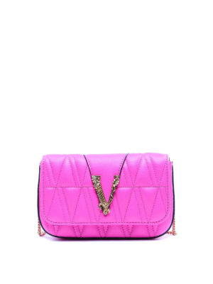 VERSACE: cross body bags - Virtus leather crossbody bag