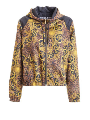 VERSACE JEANS: casual jackets - Baroque animal print windbreaker