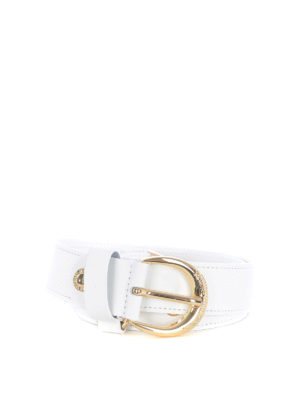 Versace Jeans Couture: belts - Golden buckle leather belt
