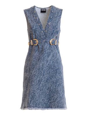 Versace Jeans Couture: short dresses - Denim flared dress