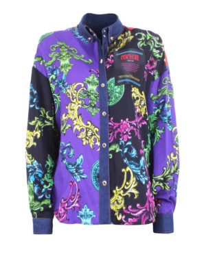 VERSACE JEANS: shirts - Multicolour Baroque print shirt