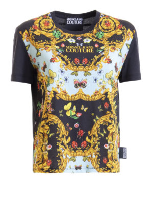 VERSACE JEANS: t-shirts - Baroque print T-shirt