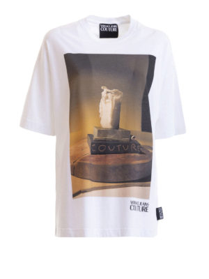 VERSACE JEANS: t-shirts - Candle print T-shirt