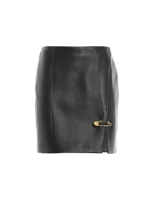 VERSACE: Faldas de cuero - Falda De Cuero - Negro