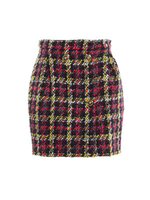 VERSACE: minigonne - Gonna in tweed multicolore