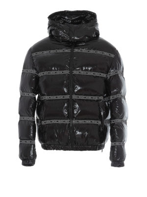 VERSACE: giacche imbottite - Giacca imbottita con logo effetto trapuntato
