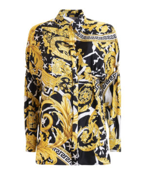 VERSACE: shirts - Savage Barocco print silk shirt