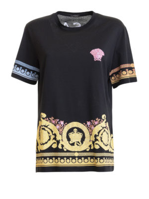 VERSACE: t-shirts - Baroque detail T-shirt