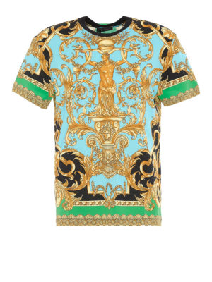 VERSACE: t-shirt - T-shirt con stampa Barocco Homme