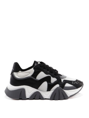 VERSACE: sneakers - Sneaker Squalo in rete e pelle