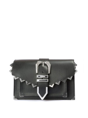 Versus Versace: pochette - Clutch nera con zig zag e fibbia