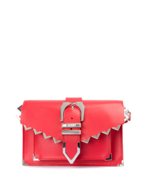 Versus Versace: pochette - Clutch rossa con zig zag e fibbia