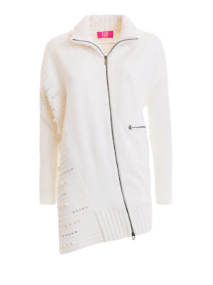 VIA DELLE PERLE: cardigan - Cardigan asimmetrico con perle e strass