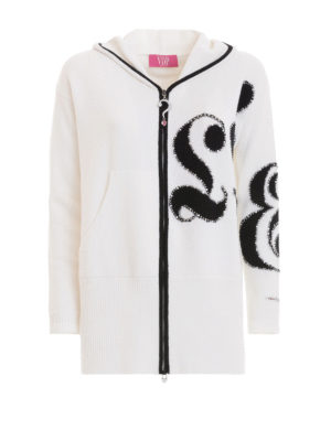 VIA DELLE PERLE: cardigan - Cardigan in lana con intarsio e strass